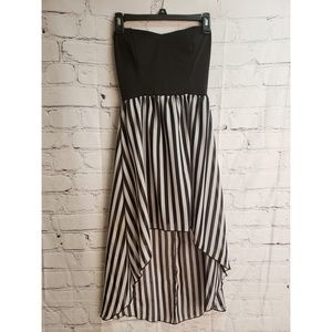 High low strapless Deb dress